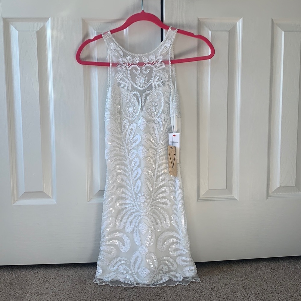 Sequined Red Dress Boutique Dress